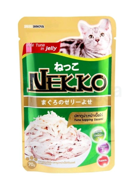 Nekko Tuna in jelly with Sasami Toppig cat food pouch 70gm