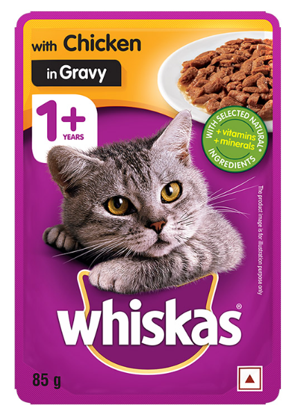 Whiskas Adult Cat Chicken in Gravy Pouch 85g