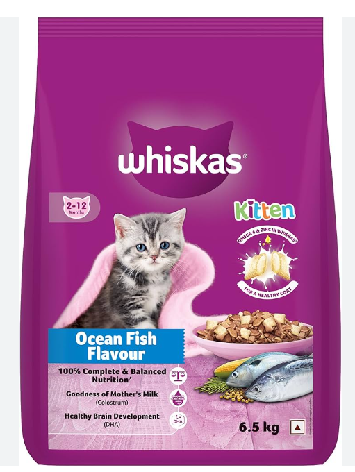Whiskas Junior Dry Cat Food Ocean Fish 1.1kg (Suitable for Mother & Kitten)