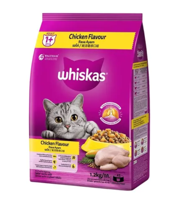 Whiskas Adult Dry Cat Food Chicken flavor 1.2 kg