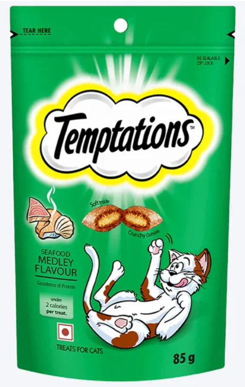 Temptations Cat Treat Seafood Medley Flavor 85g