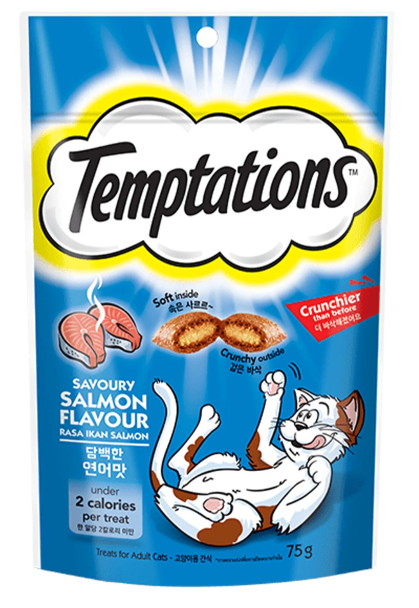 Temptations Cat Treats Savory Salmon Biscuits 75g